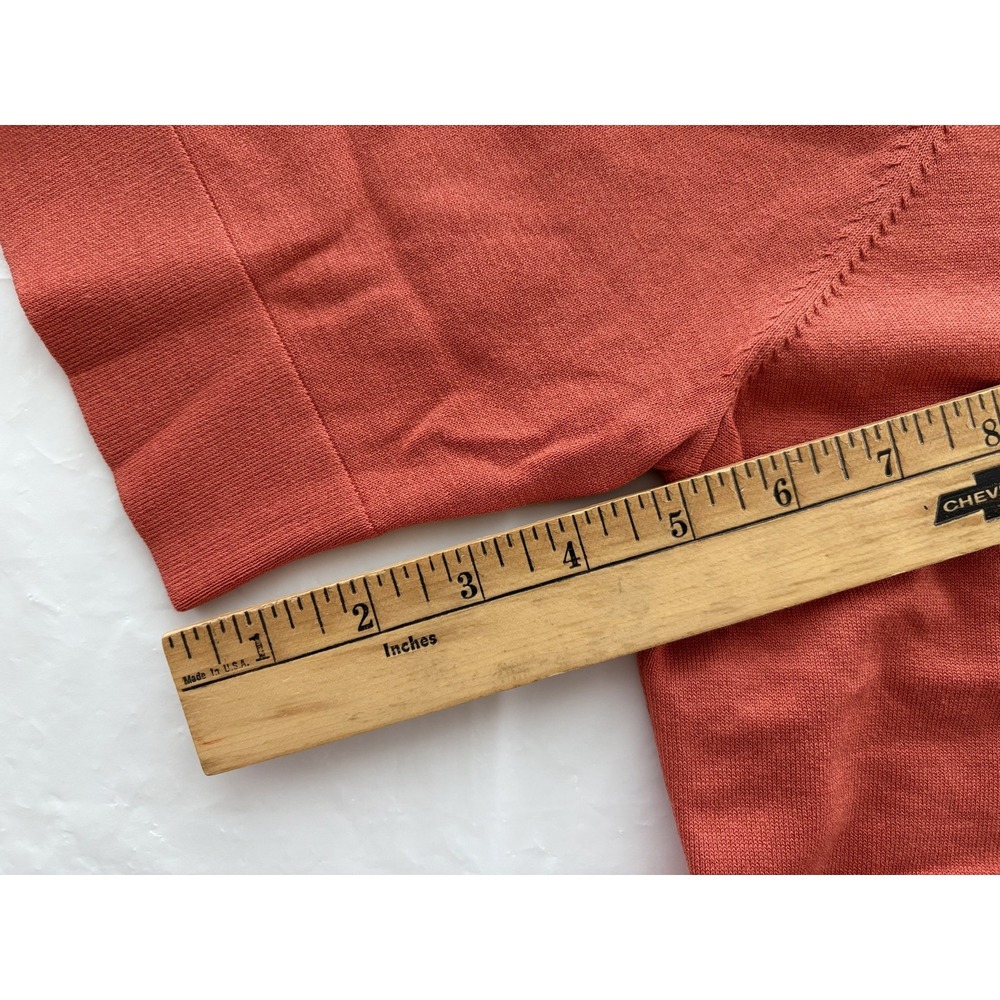 Pendleton Sweater Women XL Orange V Neck Silk Blend Short Sleeve Pullover NWT - Picture 14 of 16